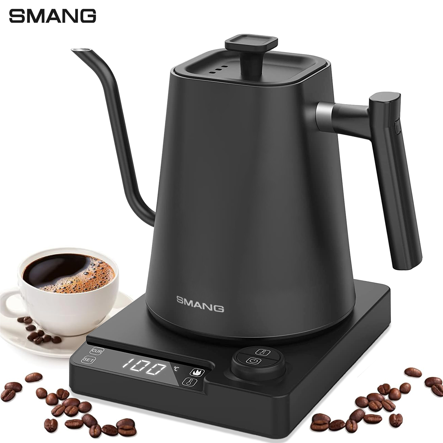 Electric Kettle Gooseneck - SMANG 1200W 구즈넥 전기 주전자 1L