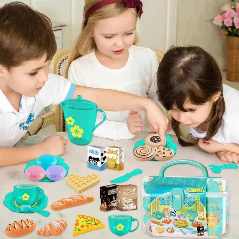 어린 소녀들을 위한 장난감 티 세트, 티 파티 세트 장 - Kitchen Appliances For Kids 리뷰 및 가격