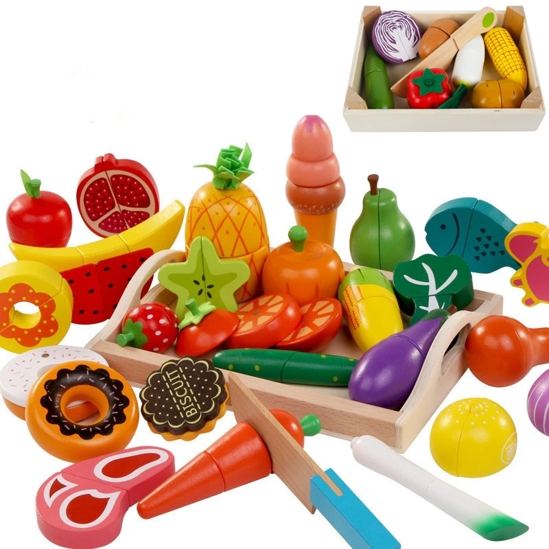 DIY 귀여운 나무 절단 과일 야채 척 놀이 장난감 세 - Kitchen Appliances For Kids 리뷰 및 가격