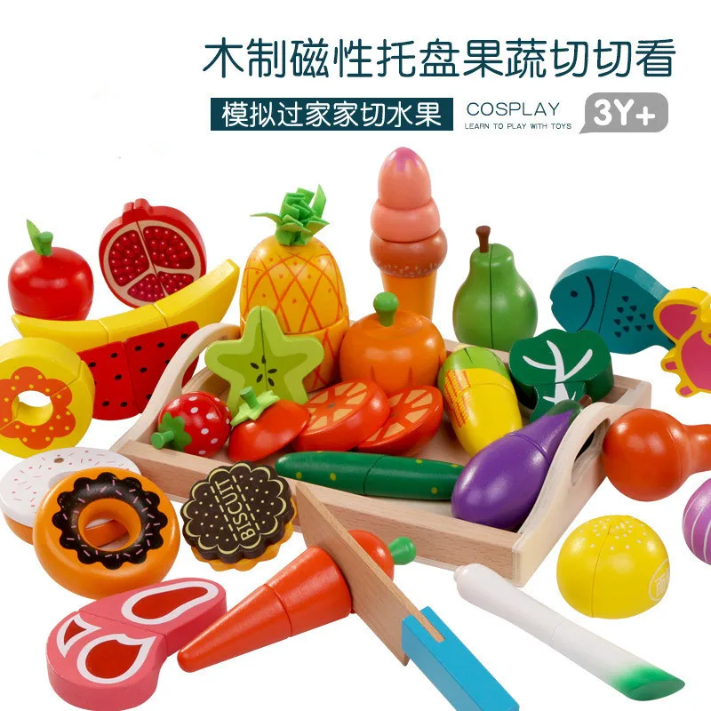 DIY 귀여운 나무 절단 과일 야채 척 놀이 장난감 세 - Kitchen Appliances For Kids 리뷰 및 가격
